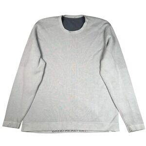 Lululemon Metal Vent Breathe Long Sleeve Shirt Men's Large Silver Drop Training